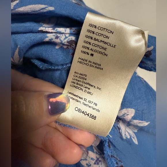 Free People Amanda Ruffle Top in Blue and White Cool Combo Size XS - Picture 13 of 15